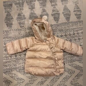 GAP Cream Metallic Kids Puffer Jacket with Ears